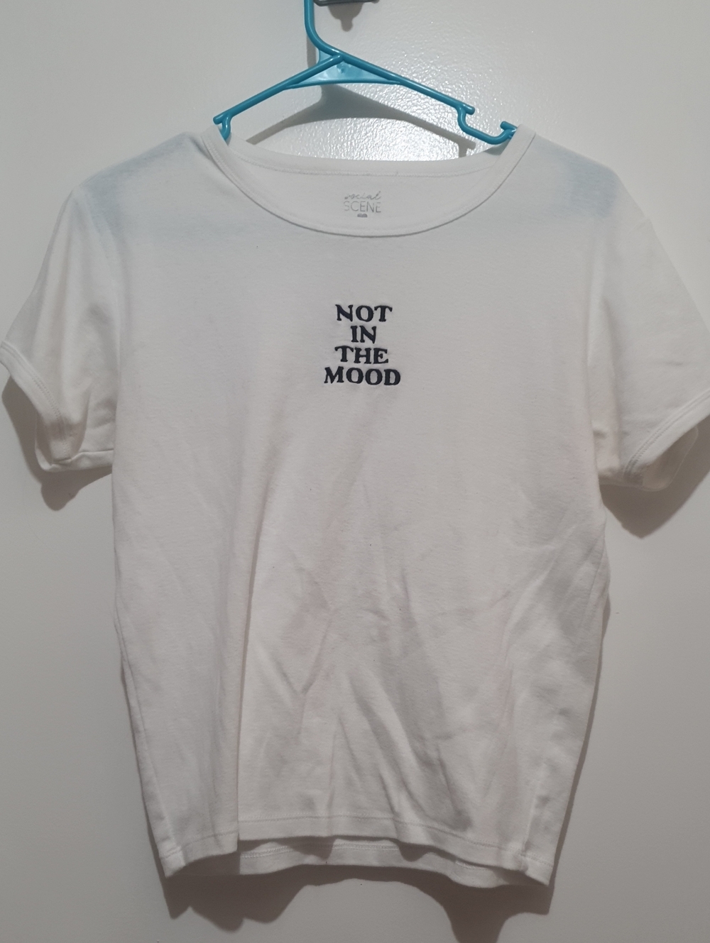 White Graphic Tee "Not In The Mood" - Women